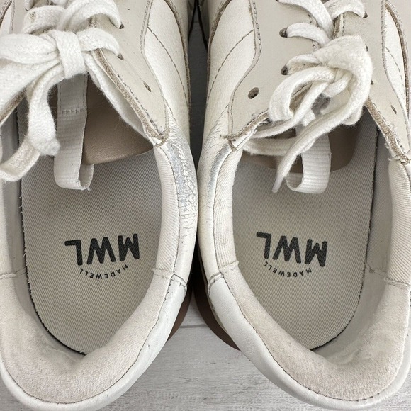 Madewell Kickoff Trainer Sneakers‎ Size 8.5 in Neutral Colorblock Leather Cream - Picture 11 of 13